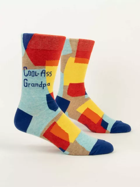 Blue Q "Cool Ass Grandpa" men's socks.
