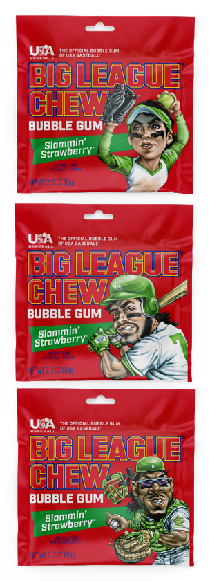 Big League Chew Slamming' Strawberry Gum - 2.12oz Pouch