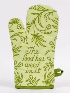 Blue Q Oven Mitt - The Food has Weed in It