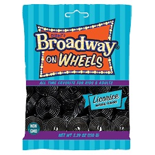 Broadway Licorice Wheels Black Peg Bag 5.29oz