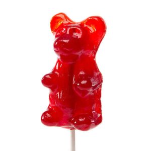 Giant Gummy Bear On A Stick - Cherry