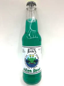 Avery's Alien Snot - Kiwi, Blue Raspberry Glass Bottle Soda - 2 Pack
