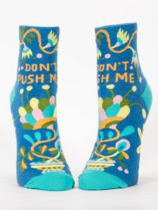 Blue Q "Don't Push Me" Women's Ankle Socks