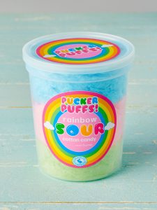 Pucker Puffs Sour Rainbow Cotton Candy 1.75oz Tub