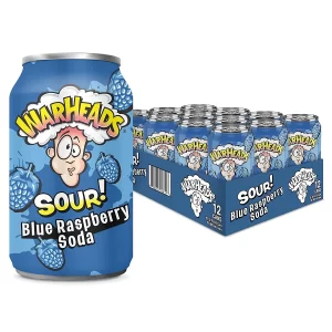 Warheads Sour Blue Raspberry Soda - 12oz Cans