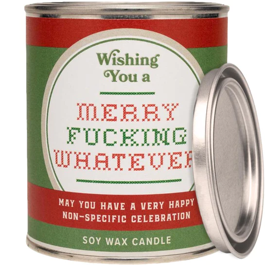 Wishing You A Merry Fucking Whatever - Soy Wax Paint Can Candle - Image 2