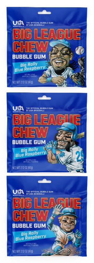 Big League Chew Big Rally Blue Raspberry Gum - 2.12oz Pouch
