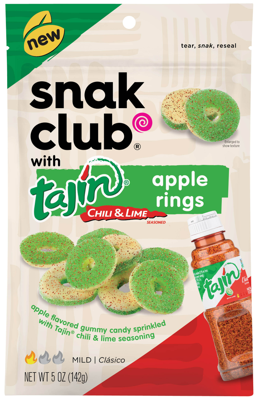 Snak Club Tajin Chili & Lime Apple Gummy Rings 5oz Bag
