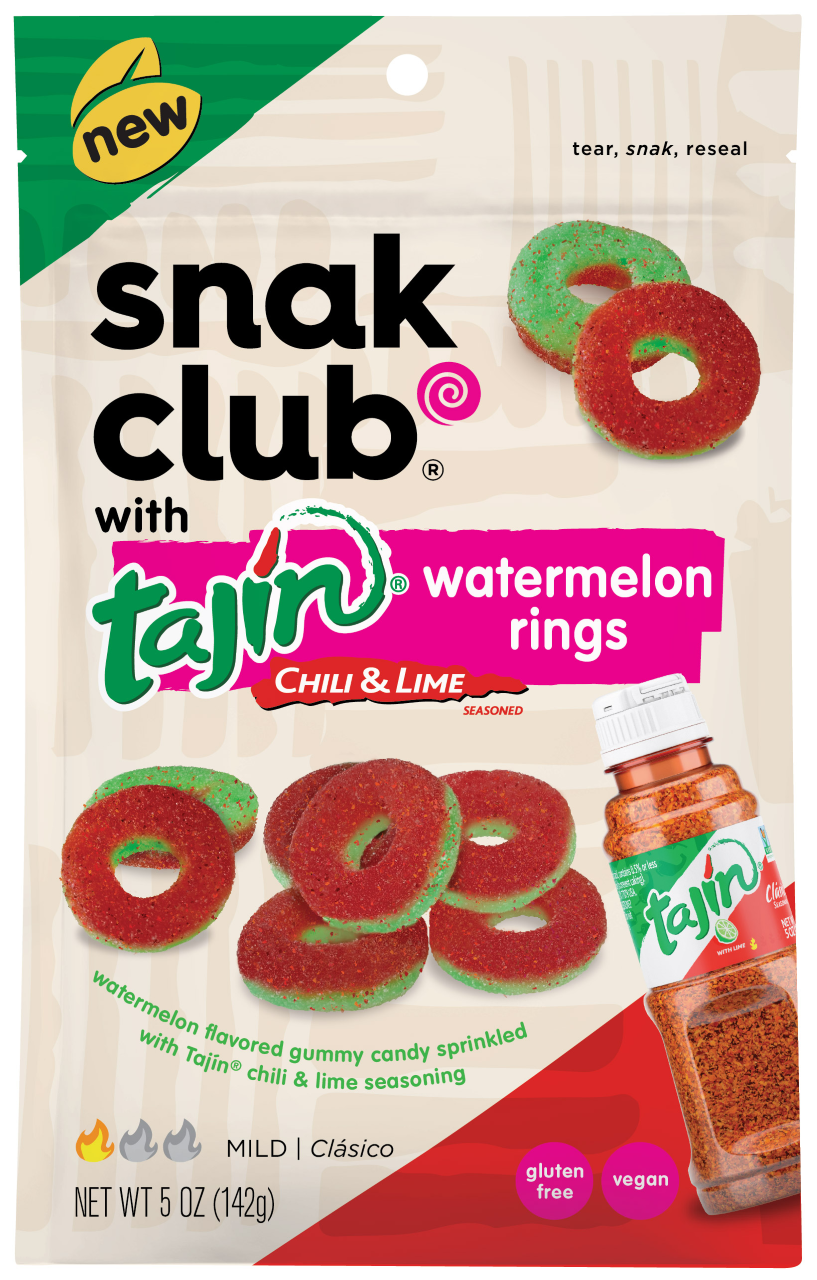 Snak Club Tajin Chili & Lime Gummy Watermelon Rings 5oz Bag