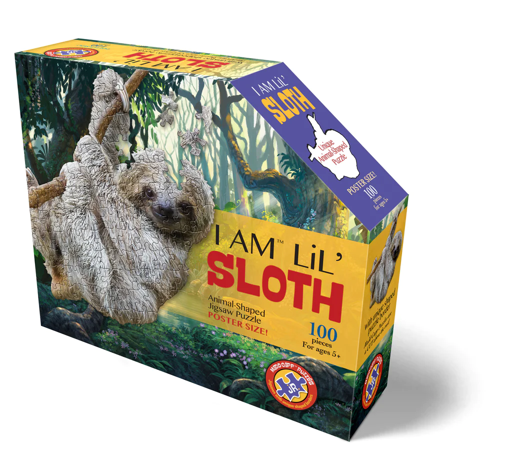 Madd Capp Puzzles - I Am Lil' Sloth Poster Size 100 Piece Puzzle - Image 3