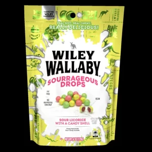 Wiley Wallaby Sourrageous Drops Licorice 6oz Bags