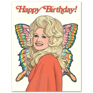 The Found Dolly Parton Butterfly Birthday Card