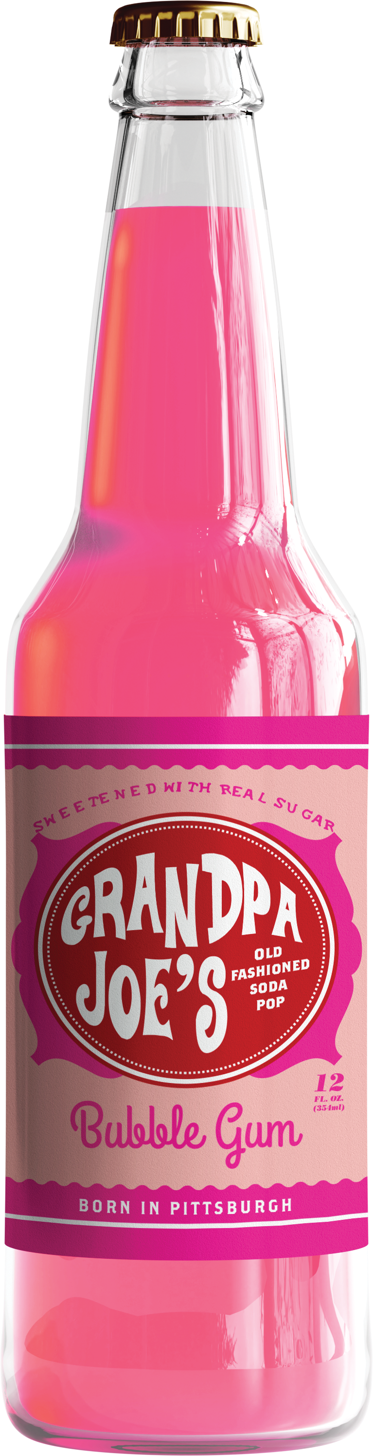 Grandpa Joe's Bubble Gum Soda, 12oz Glass Bottle - 2 Bottles