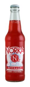 Norka Cherry-Strawberry Soda, 12oz Glass Bottle - 2 Bottles