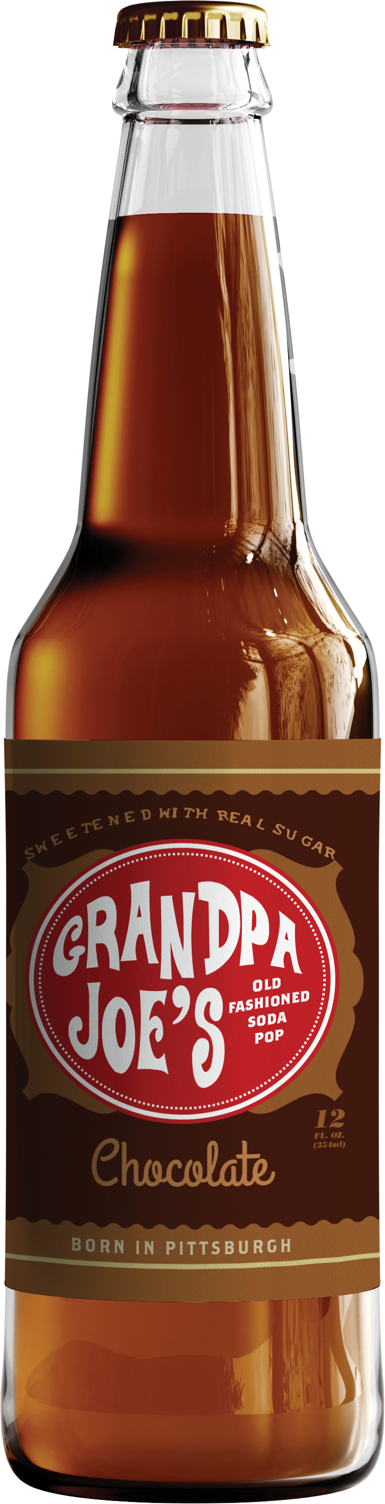 Grandpa Joe's Chocolate Soda, 12oz Glass Bottle - 2 Bottles
