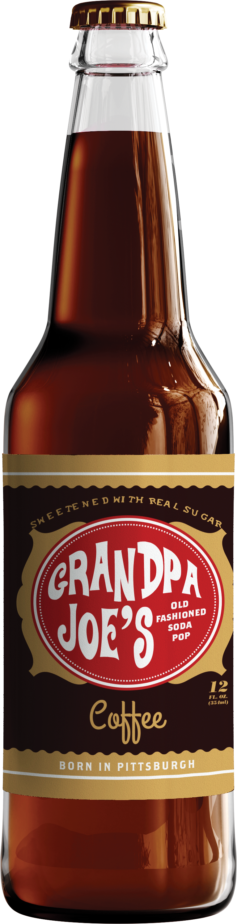 Grandpa Joe's Coffee Soda, 12oz Glass Bottle - 2 Bottles