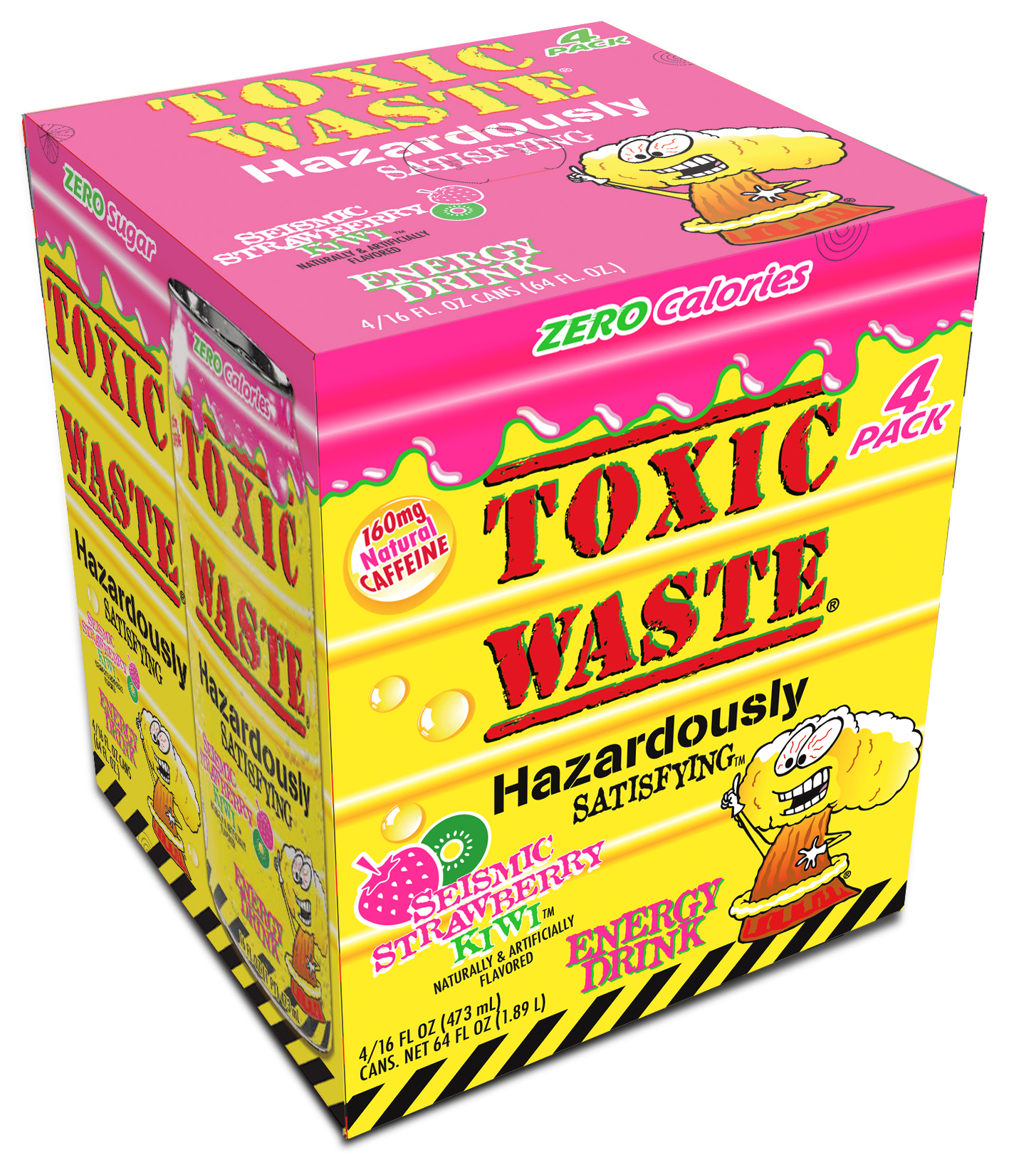 Toxic Waste Energy Drinks, Strawberry Kiwi, 16oz Cans - 2 Cans