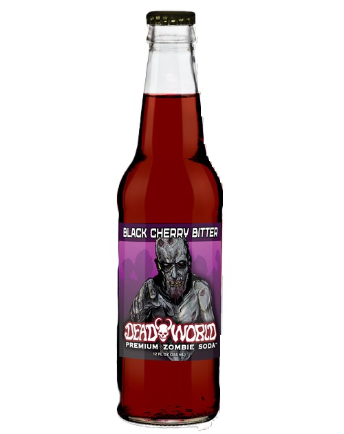 Dead World Zombie Soda, Black Cherry 12oz Glass Bottle - 2 Bottles