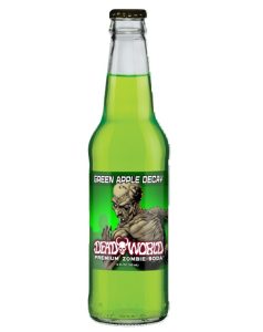 Dead World Zombie Soda, Green Apple 12oz Glass Bottle  - 2 Bottles
