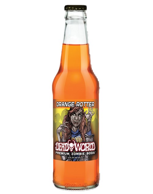 Dead World Zombie Soda, Orange Rotter 12oz Glass Bottle - 2 Bottles
