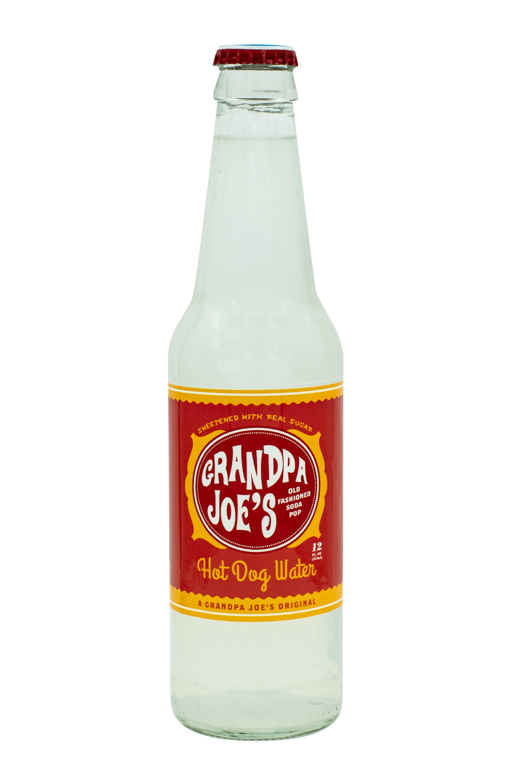 Grandpa Joe's Hot Dog Water Soda, 12floz Glass Bottle, 2 Bottles
