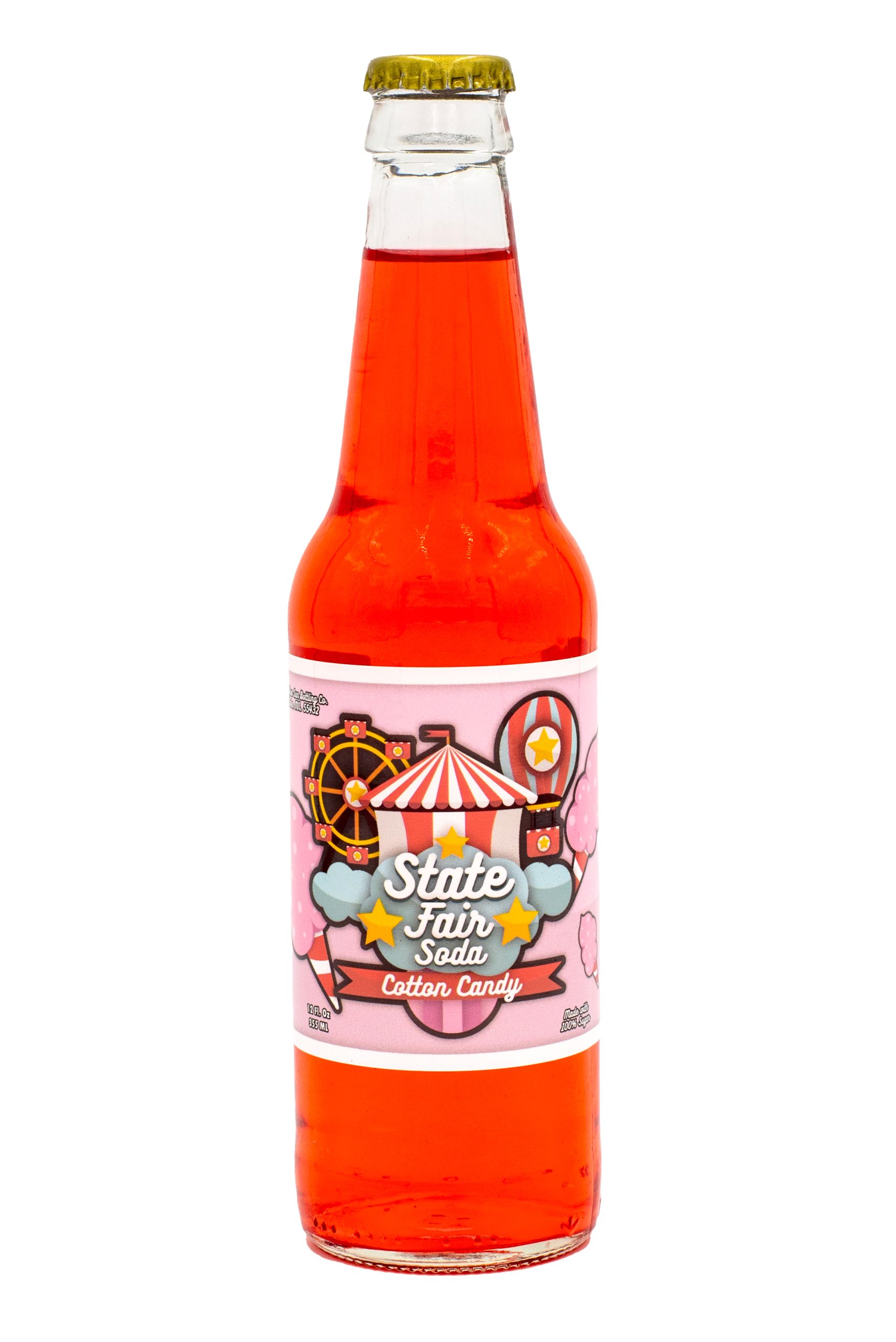State Fair Soda, Cotton Candy Glass Bottles - 2 Bottles