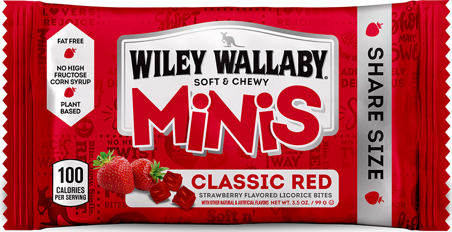Wiley Wallaby Minis Classic Red Licorice Bite 3.5oz Bag