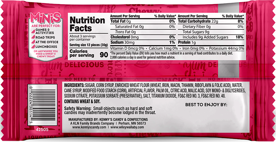 Wiley Wallaby Minis Watermelon Licorice Bites 3.5oz Bag - Image 2