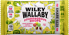 Wiley Wallaby Sourrageous Drops, 3oz Share Size