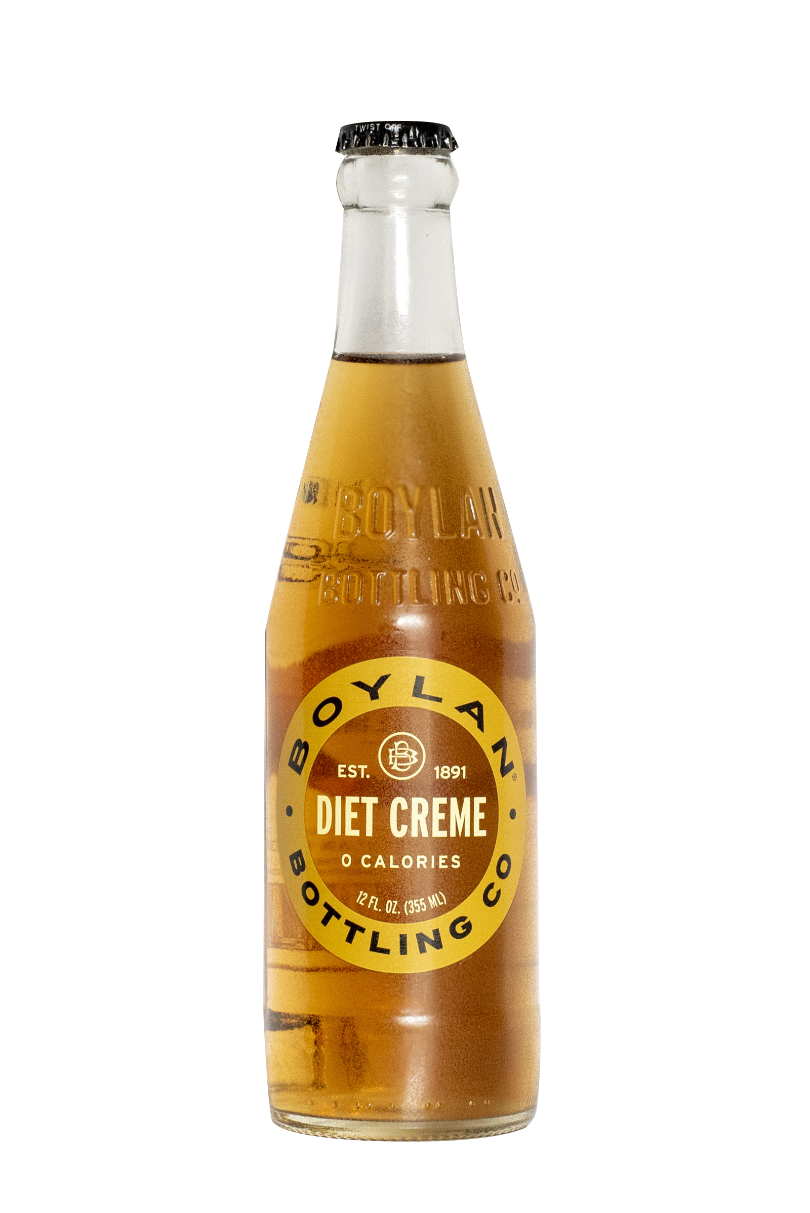 Boylan Creme Diet, 12 Fl oz Glass Bottle Soda - 1 Bottle