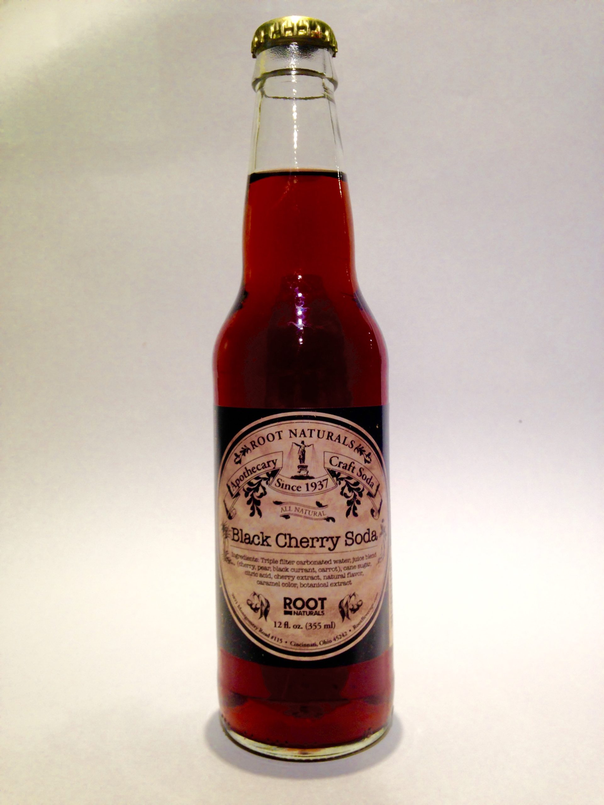 All Natural Apothecary Black Cherry Soda - 12oz Glass Bottle Soda - 1 Bottle