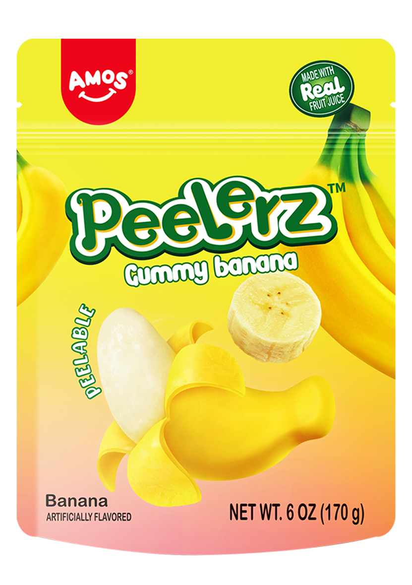 Amos Gummy Peelerz Banana 6oz Pouch