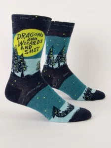 Blue Q - Dragons And Wizards and Shit - Men's Socks