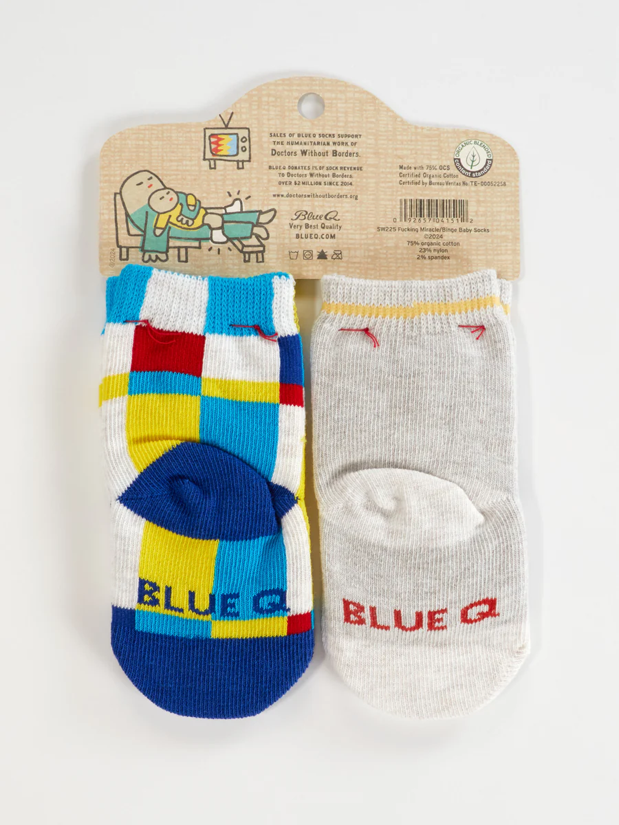 Blue Q - I'm A Fucking Miracle!/ Binge Watch Me - Baby Socks - Image 2