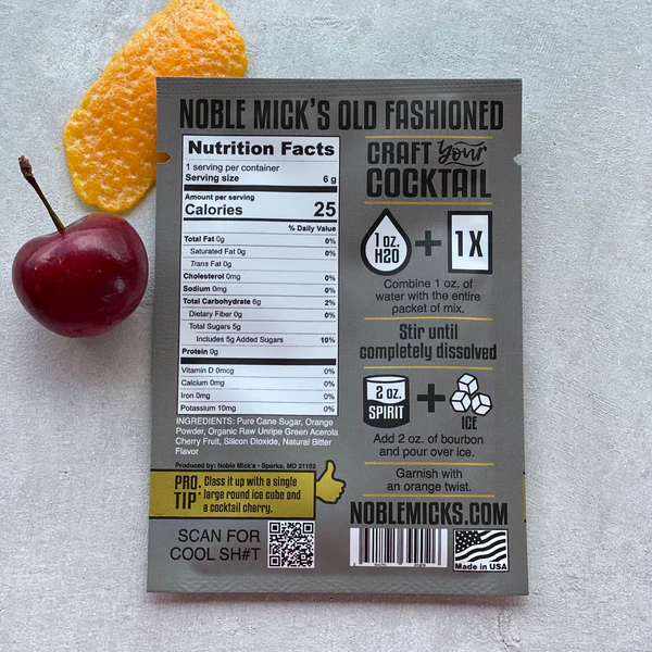Noble Mick's - Single Serve Cocktail Mix - Old Fashion - Single Serve - 0.21oz - Image 3
