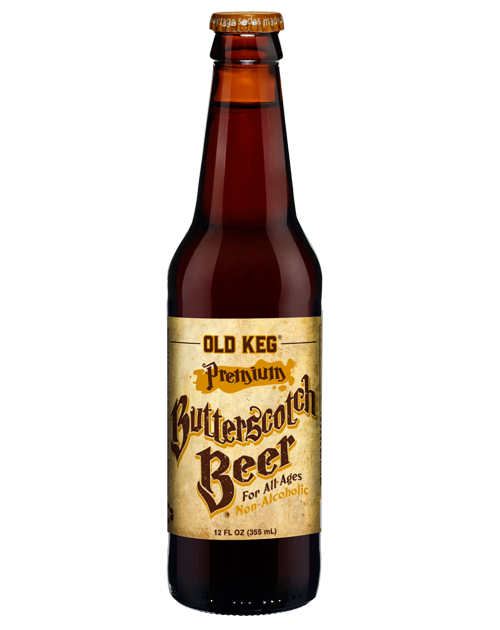 Old Keg Premium Butterscotch Beer -12oz Bottle Glass Bottle Soda