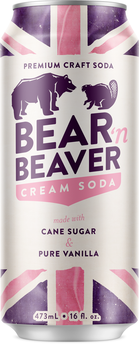 Bear 'N Beaver Cream Soda, 16 fl oz Can