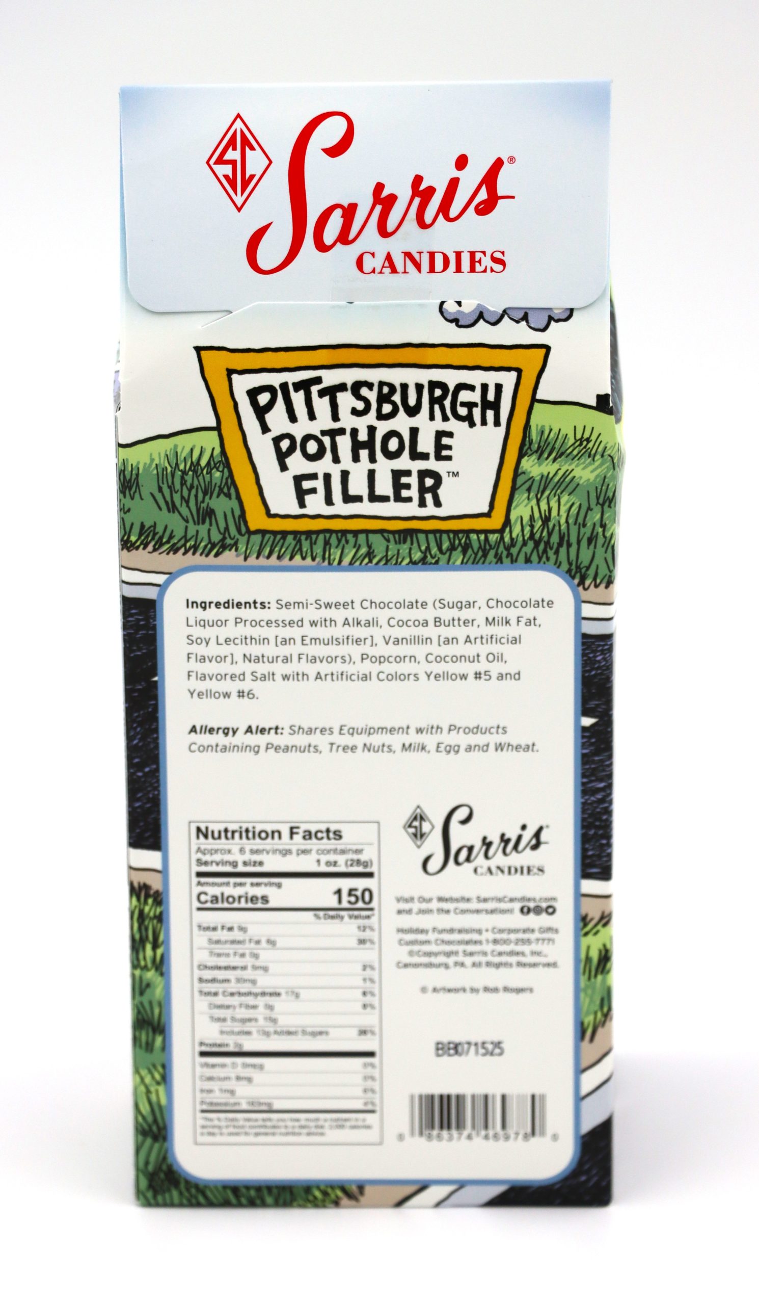 Pittsburgh Pothole Filler, Dark Choc Dunked Popcorn 6oz - Image 2