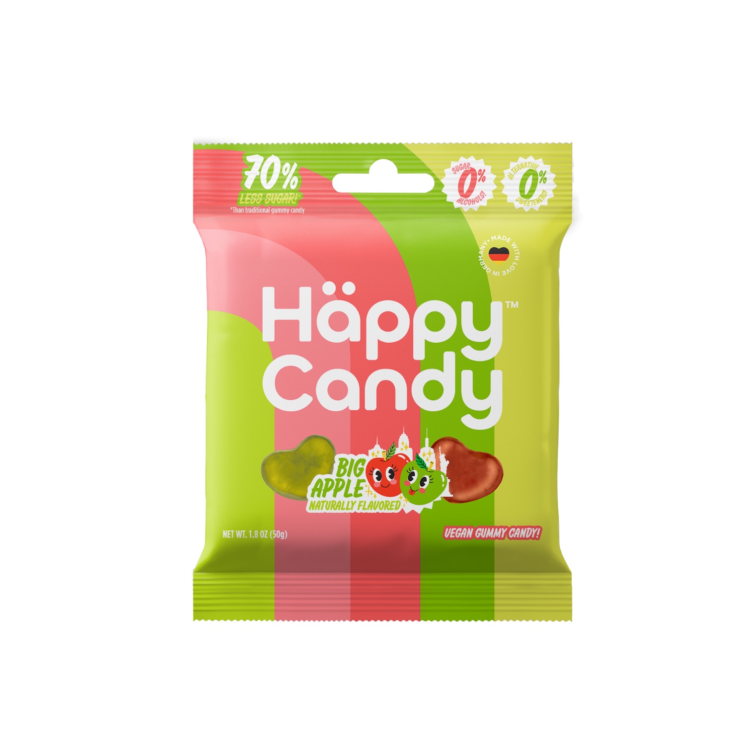 Häppy Candy Big Apple Vegan Gummy 1.8oz Peg Bag