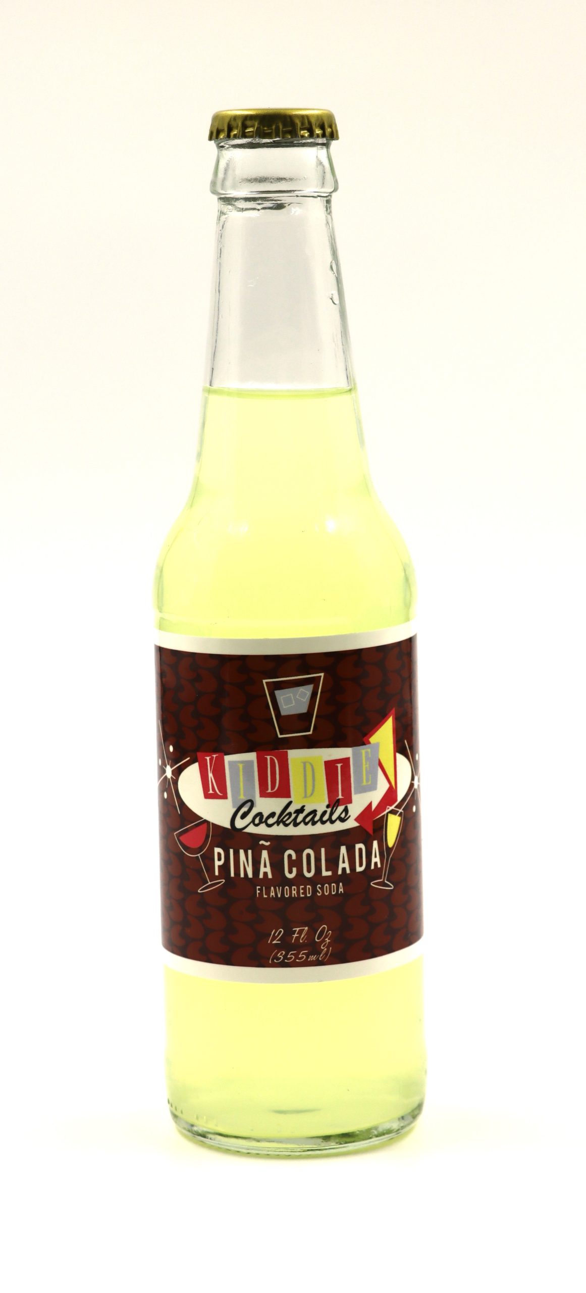 Kiddie Cocktails Pinã Colada Flavored Soda, 12oz Glass Bottle Soda