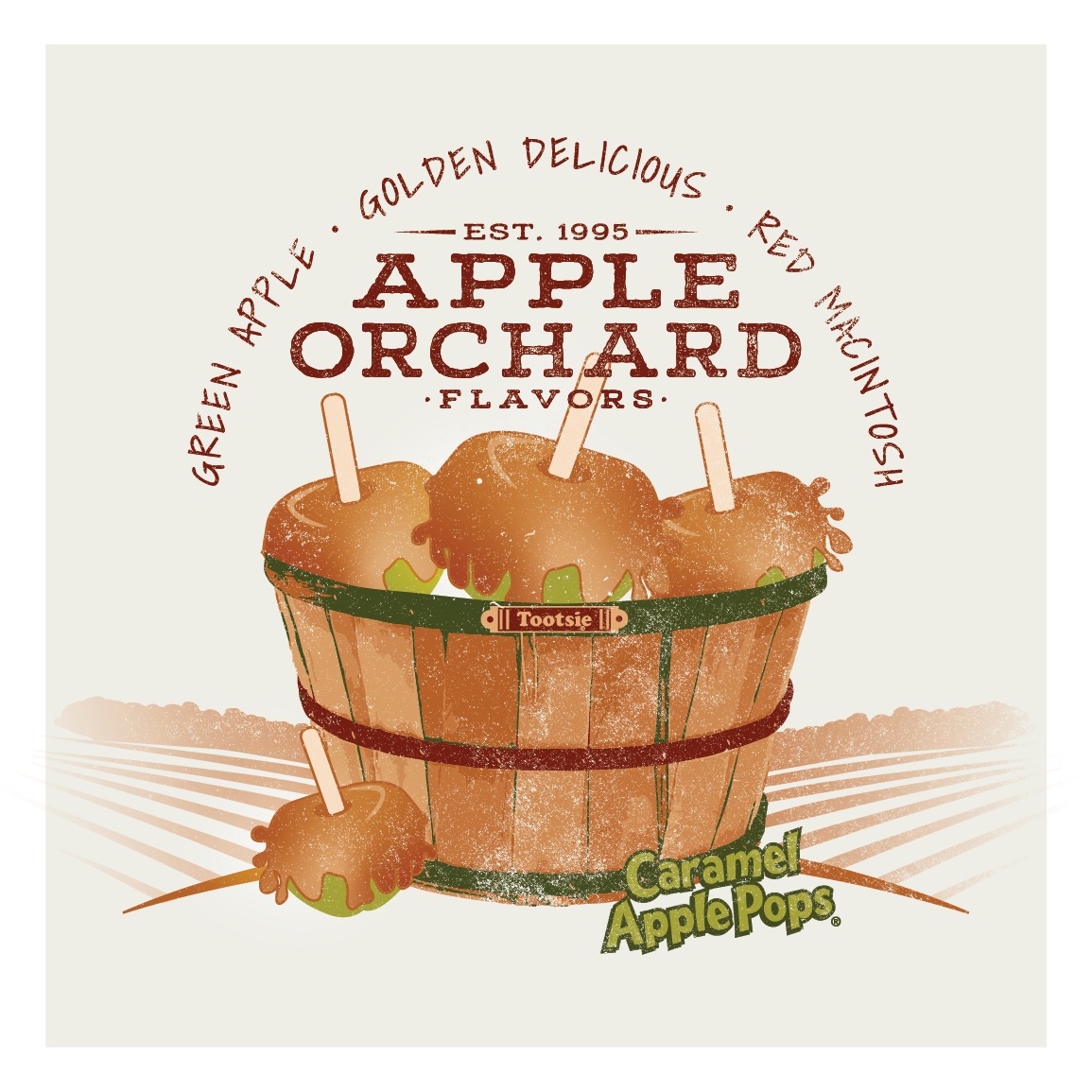 Magnet - Caramel Apple Pops, Est '95 Apple Orchard Flavors