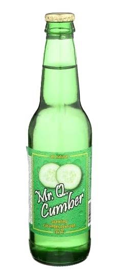 Mr. Q. Cumber, Sparkling Cucumber Beverage, 12oz Glass Bottle Soda