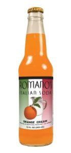 Romano's Italian Soda - Orange Cream, 12oz Glass Bottle Soda
