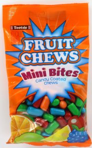 Tootsie Fruit Chews Mini Bites 7oz Peg Bag