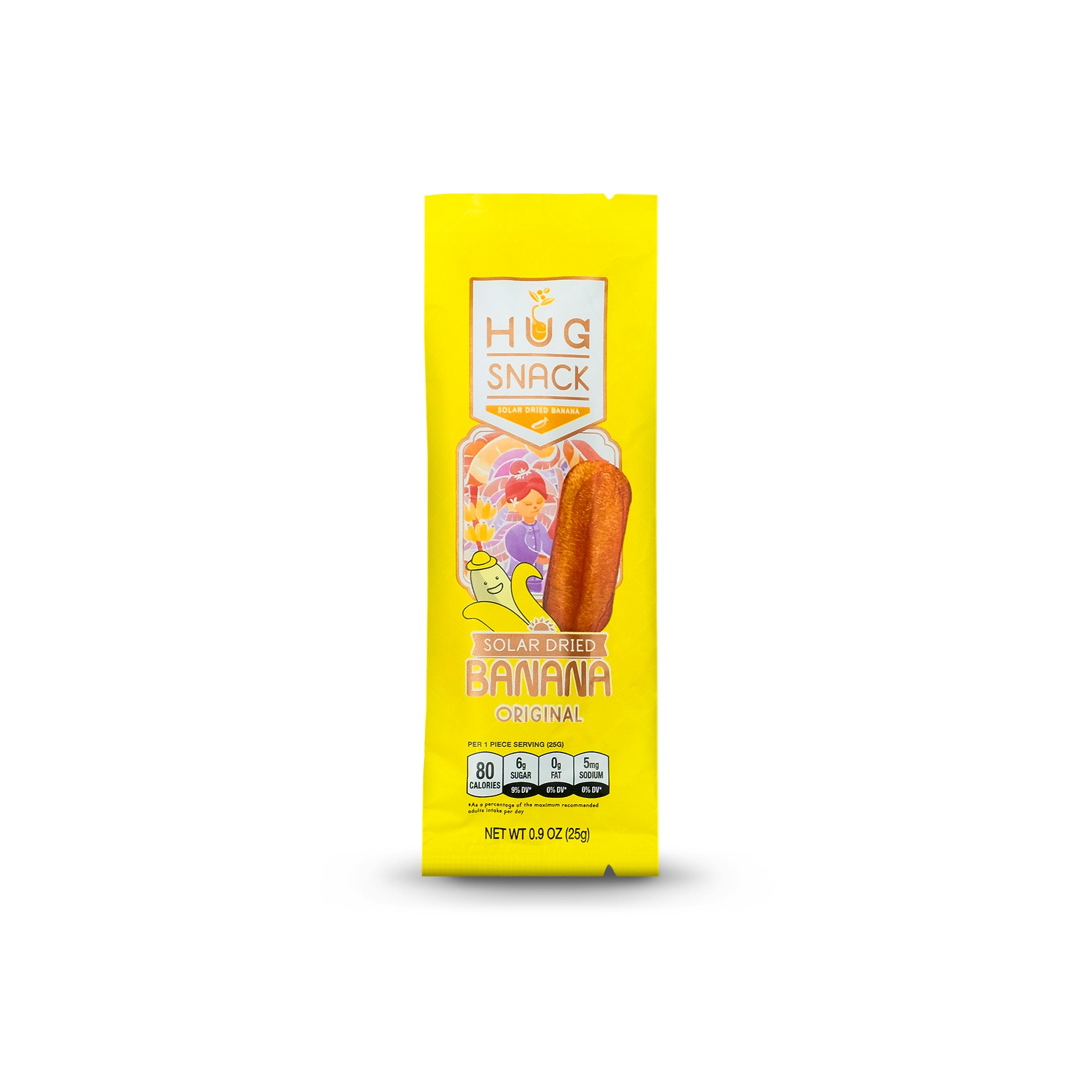 Hug Snack, Solar Dried Banana Original - 1, 0.9oz Package