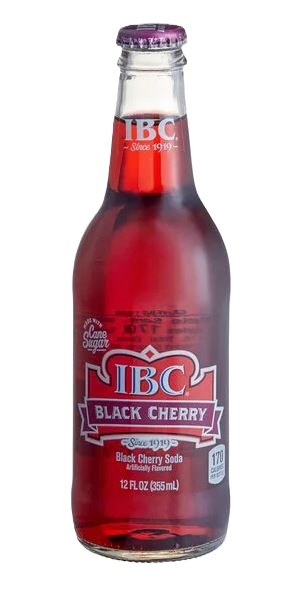 IBC Black Cherry 12fl oz Glass Bottle Soda