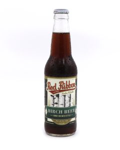 Red Ribbon Birch Beer, 12 Fl oz Glass Bottle Soda