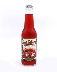 Red Ribbon Cherry Supreme Soda, 12 Fl oz Glass Bottle Soda