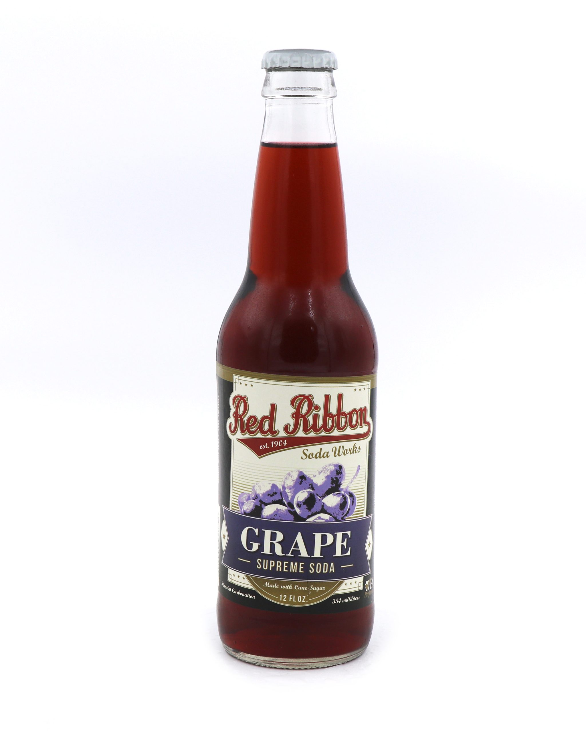 Red Ribbon Grape 12Fl oz Glass Bottle Soda