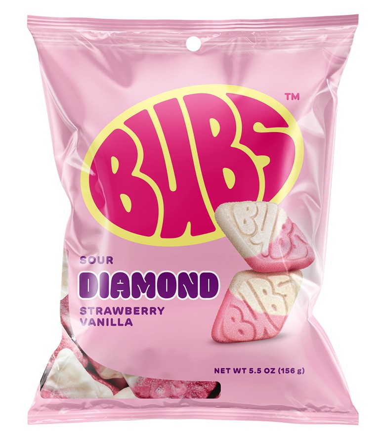 Bubs Sour Diamond Strawberry Vanilla 5.5oz Peg Bag